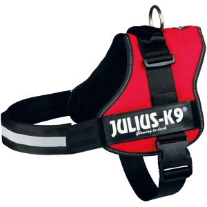 Rotes Julius K-9 Powergeschirr, Größe 3 XL, für Hunde mit einem Brustumfang von 82-116 cm.