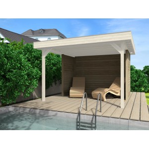 WEKA Wandset für Gartenlaube 657 mit zwei Seitenwänden und Rückwand.