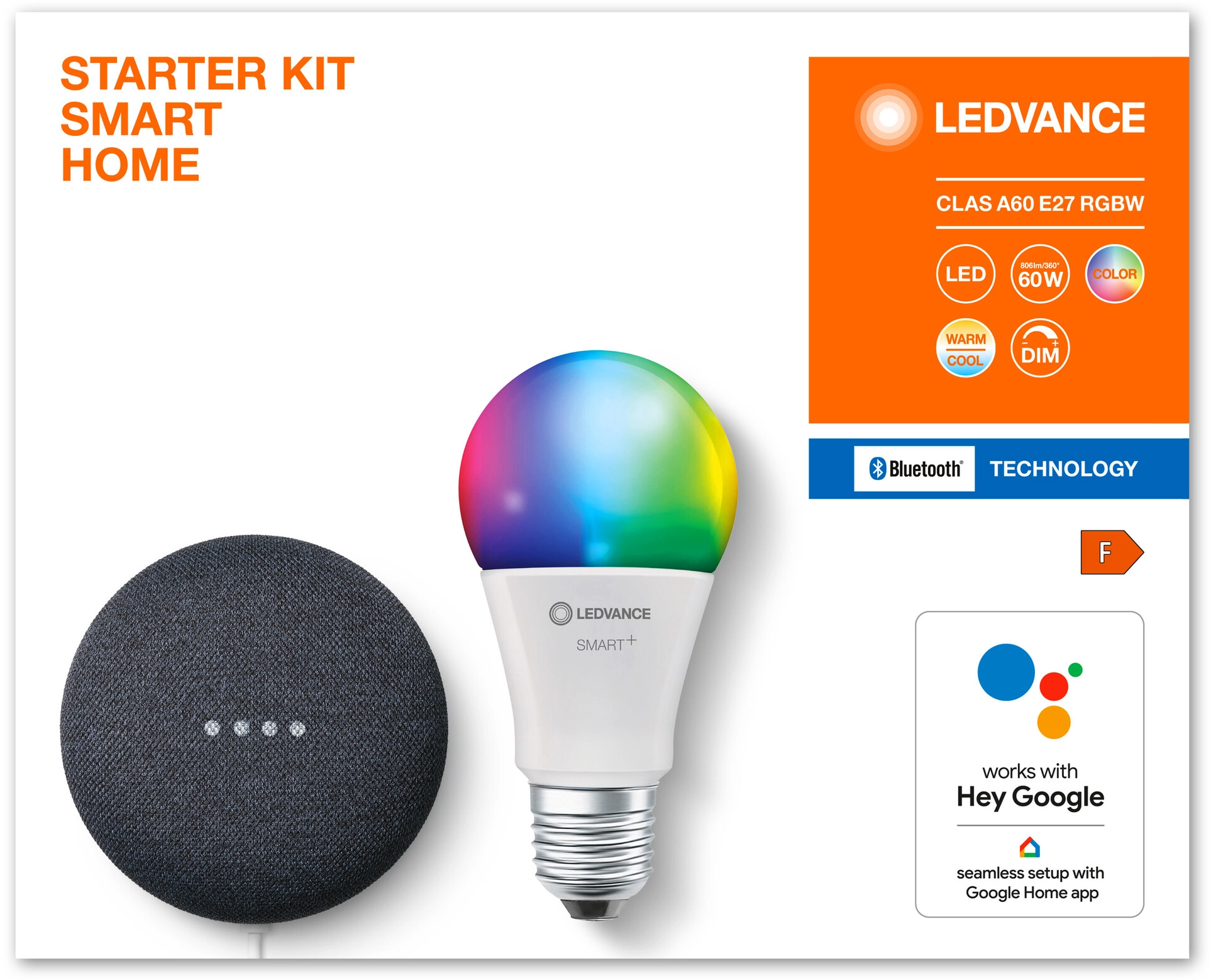 Ledvance Smart Home Sets Google Nest CLA60 RGBW Weiß kaufen bei OBI