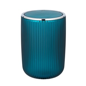 Wenko Schwingdeckeleimer Agropoli L Petrol, 5.5 l, Kunststoff, Badezimmer Kosmetikeimer