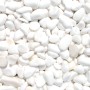 Nahaufnahme von Thassos-Weiß Marmor Zierkies (15-25mm) im Big-Bag.
