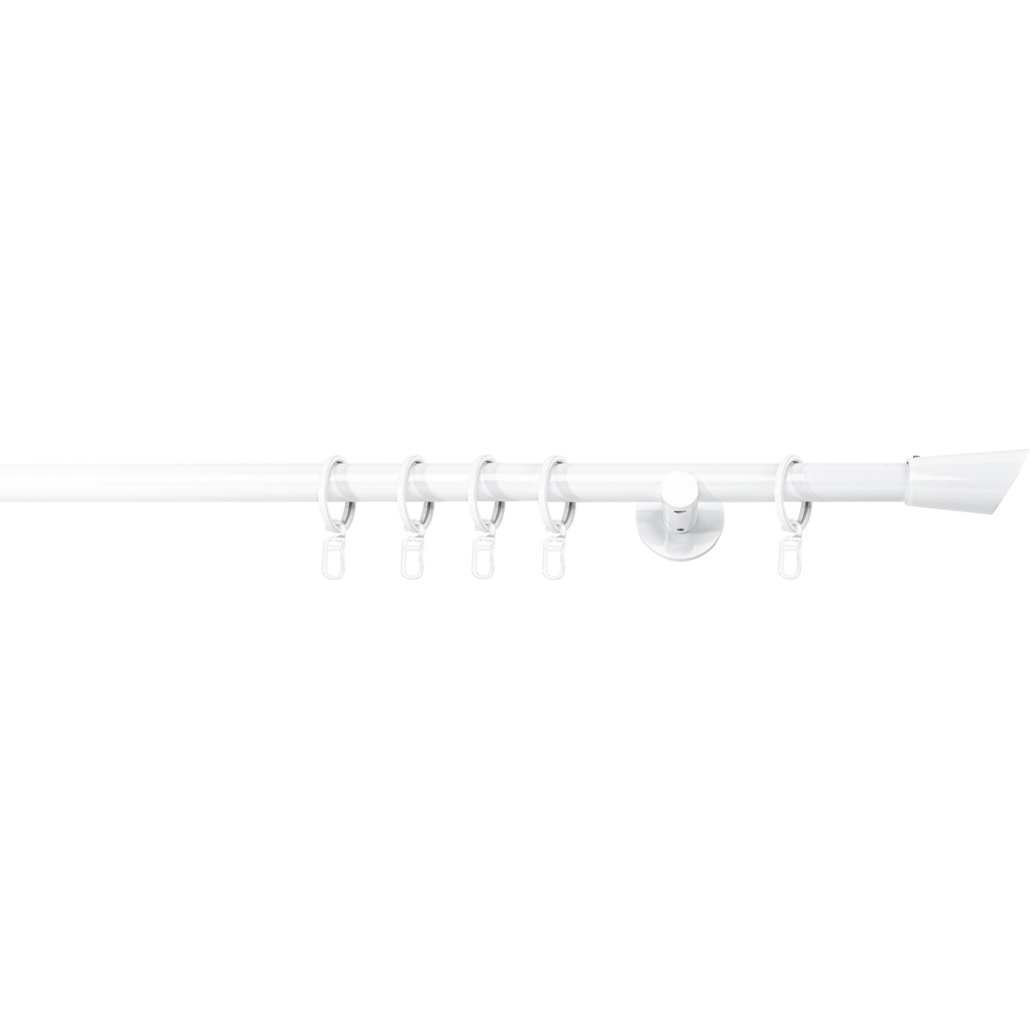 Weiße Mydeco Gardinenstange mit Endstück Rag, Ø 2 cm, 100 cm lang. Zubehör inklusive.