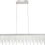 Moderne LED-Pendelleuchte SCALA in Chrom mit Kristallen, dimmbar und mit Fernbedienung.