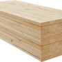 Stapel unbehandelter Fichte Leimholzplatten 100x30x1,8 cm für Regalböden und Möbelbau.