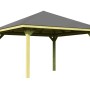 Weka Holz-Pavillon Paradies, 357x357 cm, imprägniert. Gartenlaube mit grauem Dach und hellen Holzpfosten.