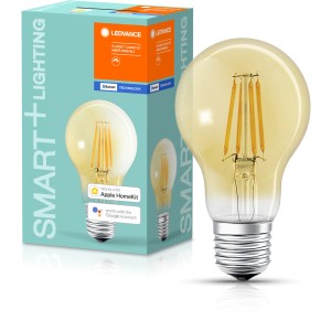 Ledvance Smart+ Bluetooth LED-Lampe, Kolbenform, Filament Gold, E27, 5,5W. Smarte Beleuchtung für Ihr Zuhause.