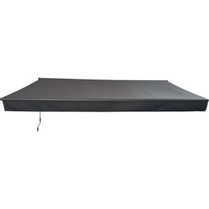 Anthrazitfarbene Garden Pleasure Gelenkarmmarkise, 400x250cm, für Terrasse & Balkon.