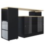 okwish Bartisch mit Drehbar Stauraum Beweglich Küche 135x39x105cm Schwarz_10