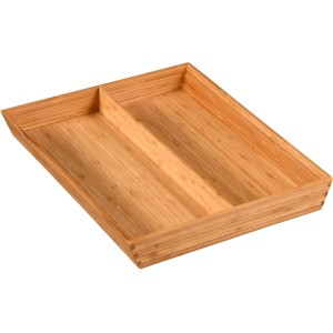 Kesper Besteckkasten aus FSC®-Bambus, 35x43x5cm, mit 2 Fächern für Küchenhelfer.