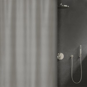 Grauer Spirella Elements Duschvorhang Mera, 200x240 cm, mit feiner Struktur.