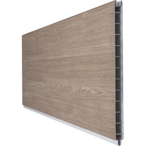 GroJa BasicLine Einzelprofil in Sheffield Oak Optik für Sichtschutzzäune.