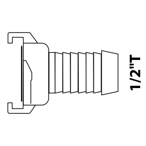 Kirchhoff Schnellkupplung-Schlauchstück aus Messing, 13 mm (1/2 Zoll) Tülle, blank.