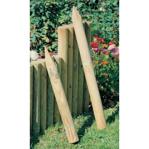 Mini-Palisade, druckimprägniert, Ø 8 cm x 100 cm, aus Holz, für Beeteinfassung und Gartengestaltung.