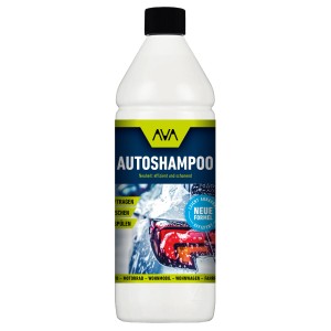 Flasche Ava Autoshampoo 1L für die Autowäsche. Reinigungsmittel für Auto, Motorrad, Wohnmobil.