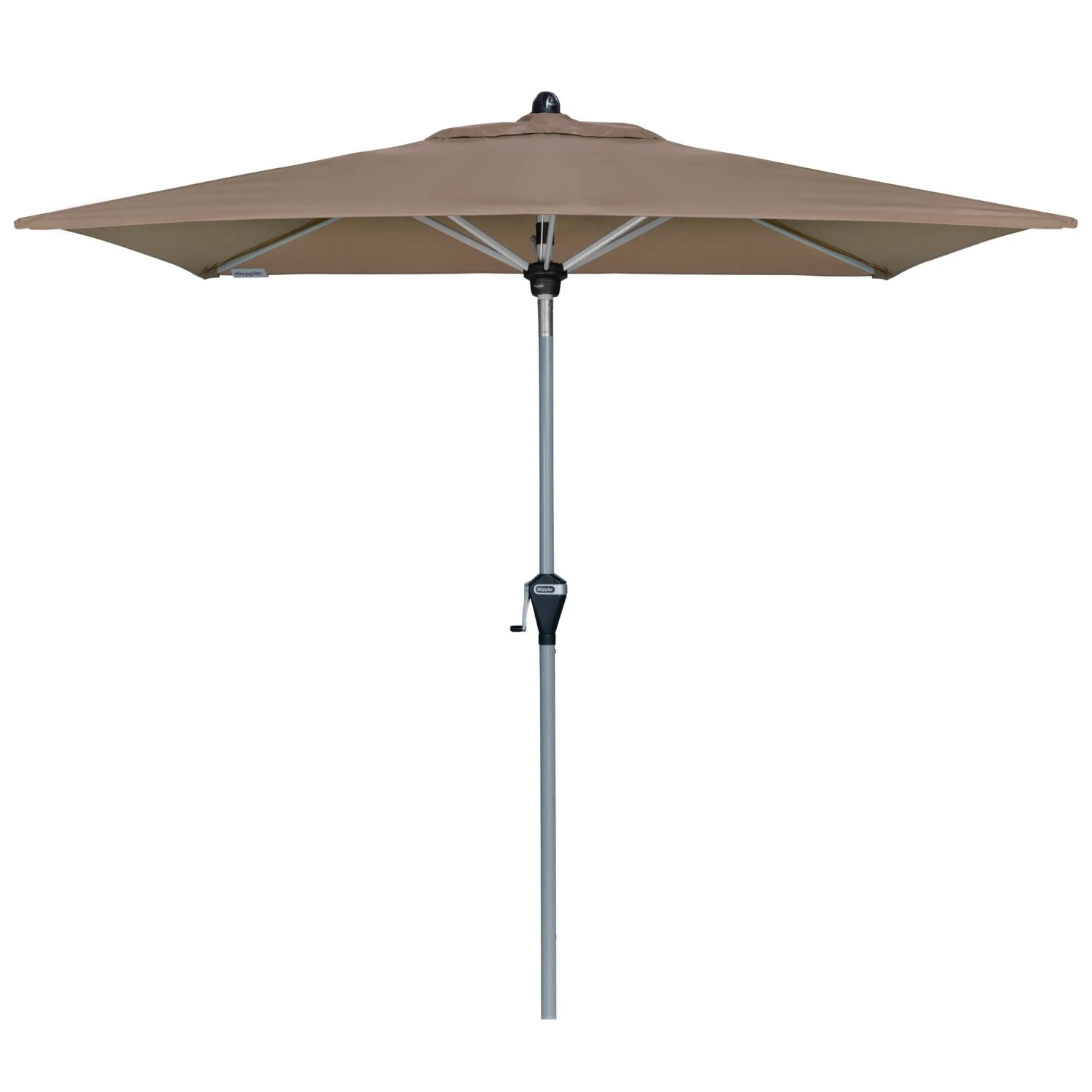 Doppler Marktschirm Active, 210x140 cm, Greige, mit Kurbelmechanik.
