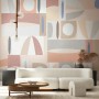 Moderne Fototapete von Marburg mit grafischem Muster in Beige und Rosa.