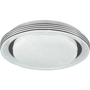 Weiße Reality LED-Deckenleuchte Atria mit Sternenhimmel-Effekt, ideal für Wohn- und Schlafzimmer.