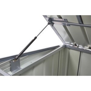 Detailaufnahme: Geöffnetes Tonnen-Depot Easy 73, Einblick in den anthrazitfarbenen Stauraum.