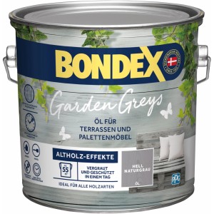 Dose Bondex Garden Greys Öl Hell Naturgrau 2,5 l für Holz im Außenbereich.