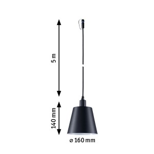 Paulmann Plug & Shine Kofia Pendelleuchte, anthrazit, für Außenbeleuchtungssysteme.