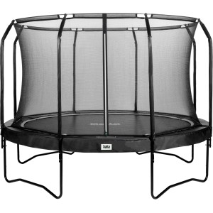 Schwarzes Salta Premium Gartentrampolin mit Sicherheitsnetz, Ø 366 cm.