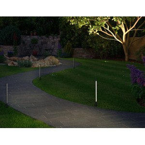 Paulmann Outdoor P&S Poller PIN Anthrazit 360, warmweißes Licht für Gartenwege.