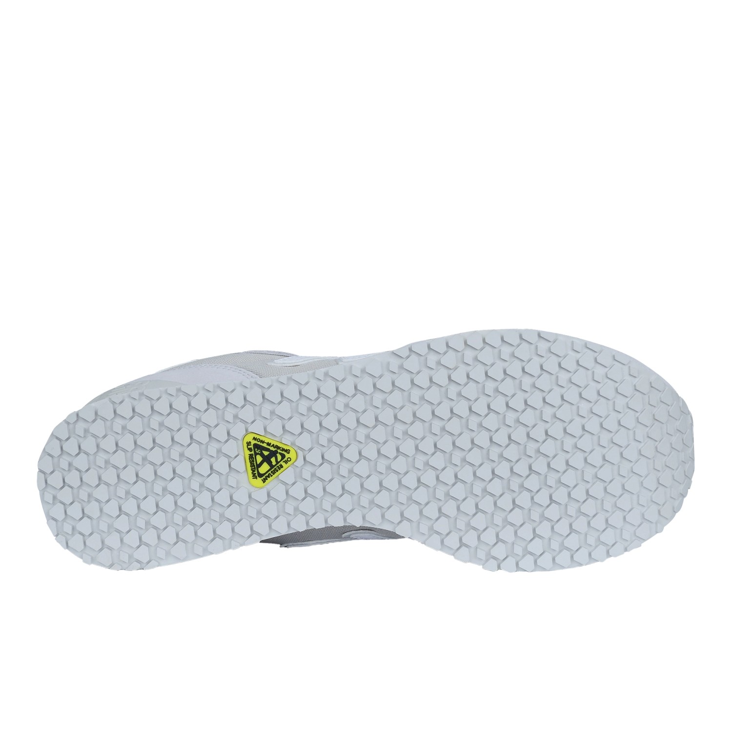 Sohle des grauen New Balance Berufsschuhs 515 SR für Herren, Größe 40. Rutschfest und hitzeresistent.