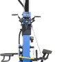 Güde Langholzspalter GHS 1000/14TEZ-A, stehend, blau, mit Stammheber und Transporträdern.