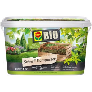 Compo Bio Schnellkomposter 3 kg: Eimer mit Kompostbeschleuniger für schnelleren Mulchkompost.