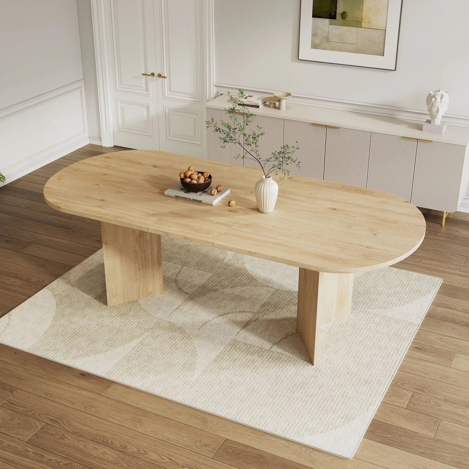 okwish Esstisch mit Abgerundeten Ecken Ausziehbar für 4 -6 Personen 140/180 x 90 cm Natur kaufen bei OBI