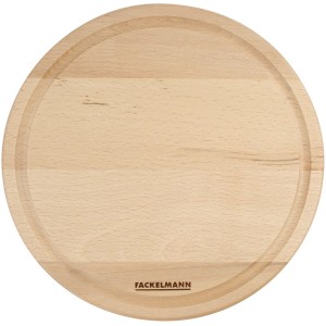Fackelmann Vesperbrett Fair, rund, Ø 24 cm, aus Buchenholz mit Saftrille.