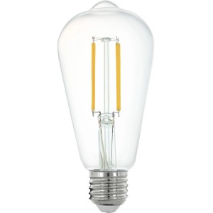 Klares Eglo LED Leuchtmittel ST64, E27, 6W. Filament-Optik, warmweißes Licht für smarte Beleuchtung.