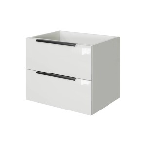 Pelipal Waschbeckenunterschrank Quantum 07, Schneeweiß Glanz, 59 cm mit 2 Auszügen.