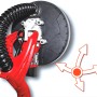 Einhell Trockenbauschleifer TC-DW 225 mit Schleifscheibe und Absaugschlauch im Detail.