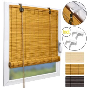 Sol Royal Bambusrollo SolDecor B86, 80x160cm, naturfarben, am Fenster mit Zugschnur.