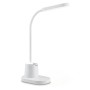Weiße Philips LED-Tischleuchte Bucket mit Stifthalter und Akku für den Schreibtisch.