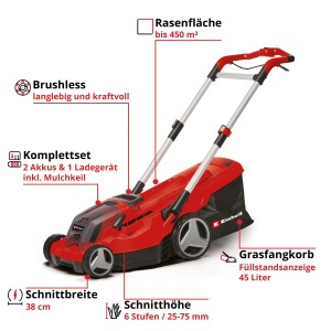 Einhell Akku-Rasenmäher GP-CM 36/450
