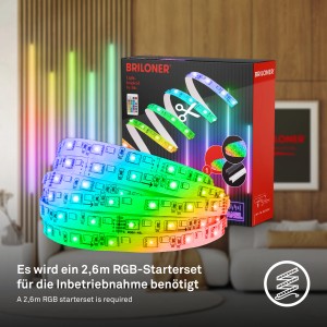 Briloner LED-Band Starter-Set mit RGB-Funktion und Zubehör für Paneele.