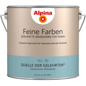 Dose Alpina Feine Farben No. 39 Quelle der Gelehrten® Blau, edelmatt, 2,5 l. Blaue Wandfarbe.