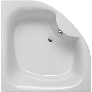 Weiße Eckwanne Lima, 150 cm, von oben. Elegante Badewanne für das Badezimmer.