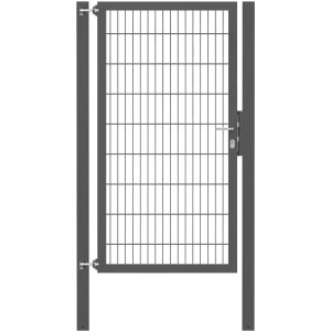 Anthrazitfarbenes Gartentor Flexo Plus, 100x180 cm, mit Pfosten für Gartenzäune.