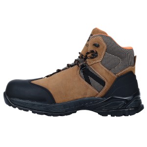 New Balance Sicherheitsstiefel Allsite S3, braun-schwarz, Gr. 42,5, seitliche Ansicht.