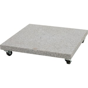 Grauer Siena Garden Granit Schirmständer Ennio mit Rollen, 80x80 cm.