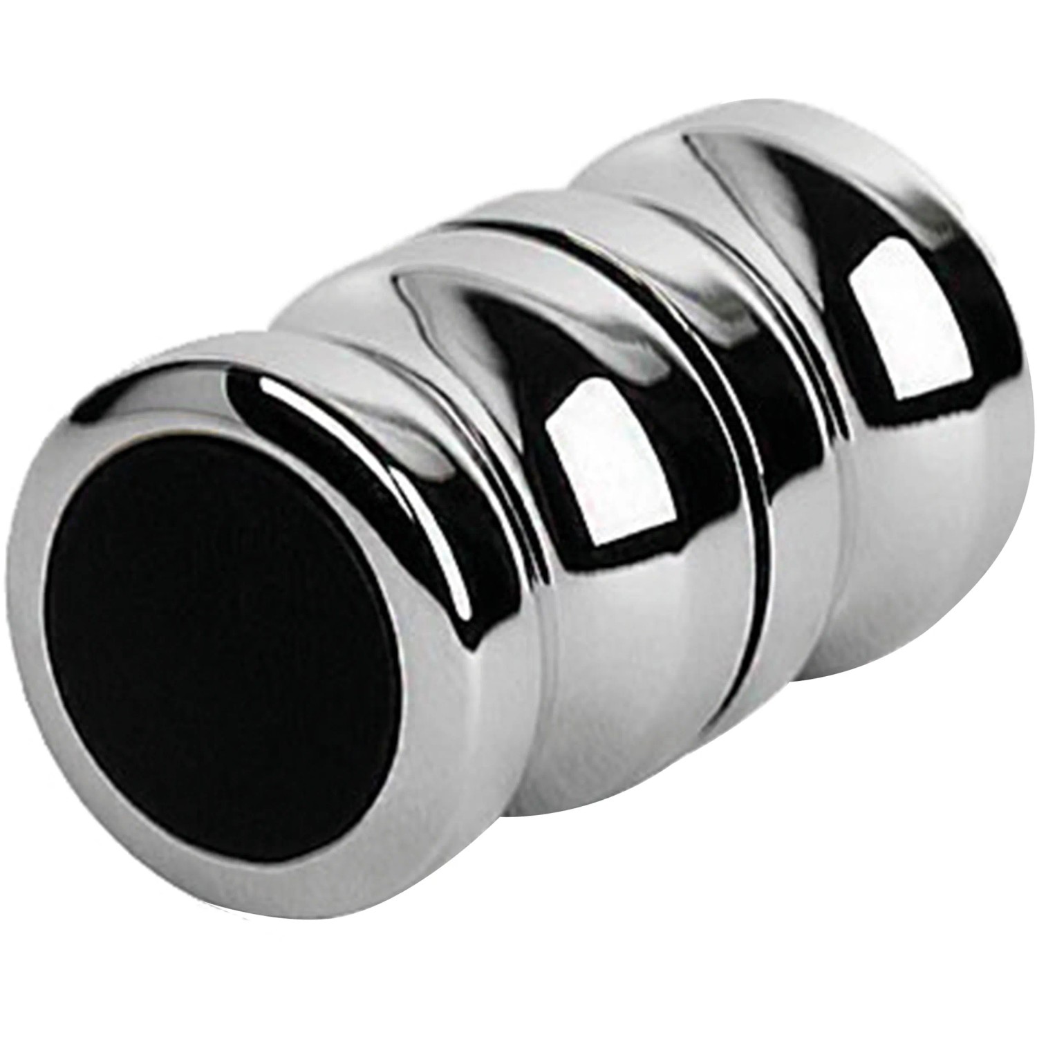 Detailaufnahme: Griff der Schulte ExpressPlus Drehfalttür in Chromoptik.