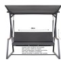 Anthrazitfarbenes Polster-Set für 3-Sitzer Hollywoodschaukel (180x60x50cm) mit abnehmbarem Bezug.