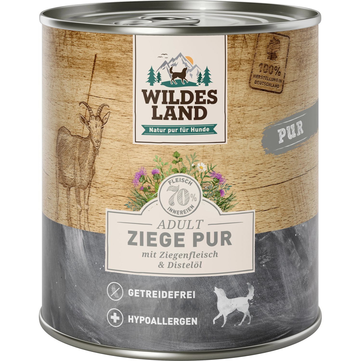 Wildes Land HundeNassfutter Ziege Pur mit Distelöl 800 g kaufen bei OBI