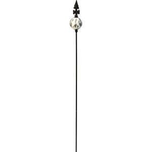 Gartenstecker mit Keramik-Kugel (95 cm) als Gartendekoration mit Blumenmuster.