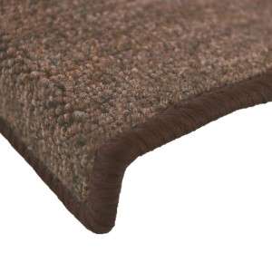 Detailaufnahme: Braune Beautissu Treppenstufenmatte ProStair, 65x28cm, Halbrund.