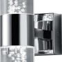 Moderne LED-Bad-Wandleuchte Bubbles Chrom mit klarem Acryl und dekorativen Luftblasen.