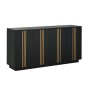 okwish Sideboard mit 4 Türen Verstellbaren Trennwänden Wohnzimmer 140x35x70cm Schwarz